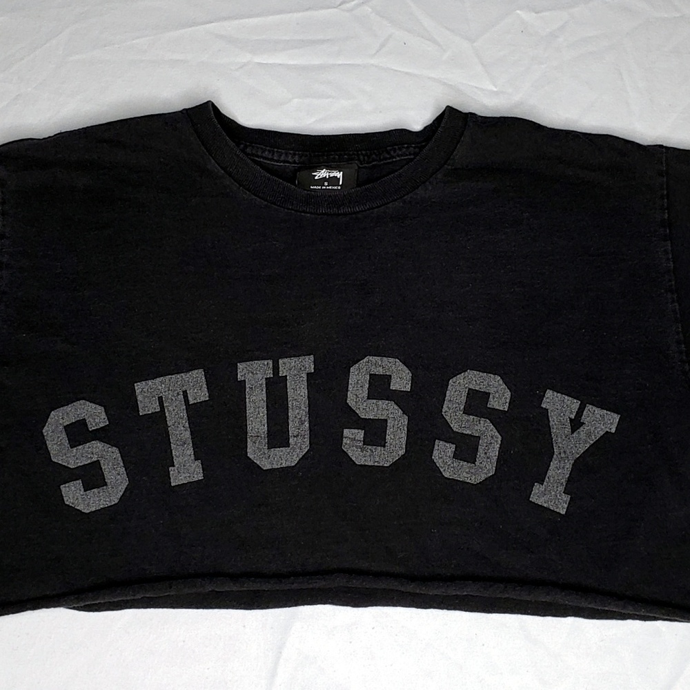 ‼SOLD‼ Vintage Stussy 80 Cropped Spell Out Black - Picture 4 of 8